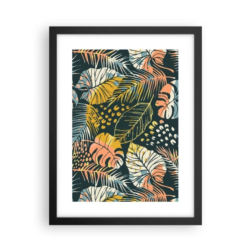 Affisch i svart ram - Lövfantasi - 30x40 cm
