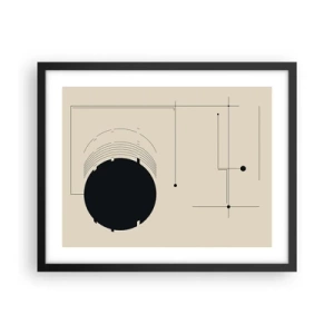 Affisch i svart ram - Fjädrande och dynamisk komposition - 50x40 cm