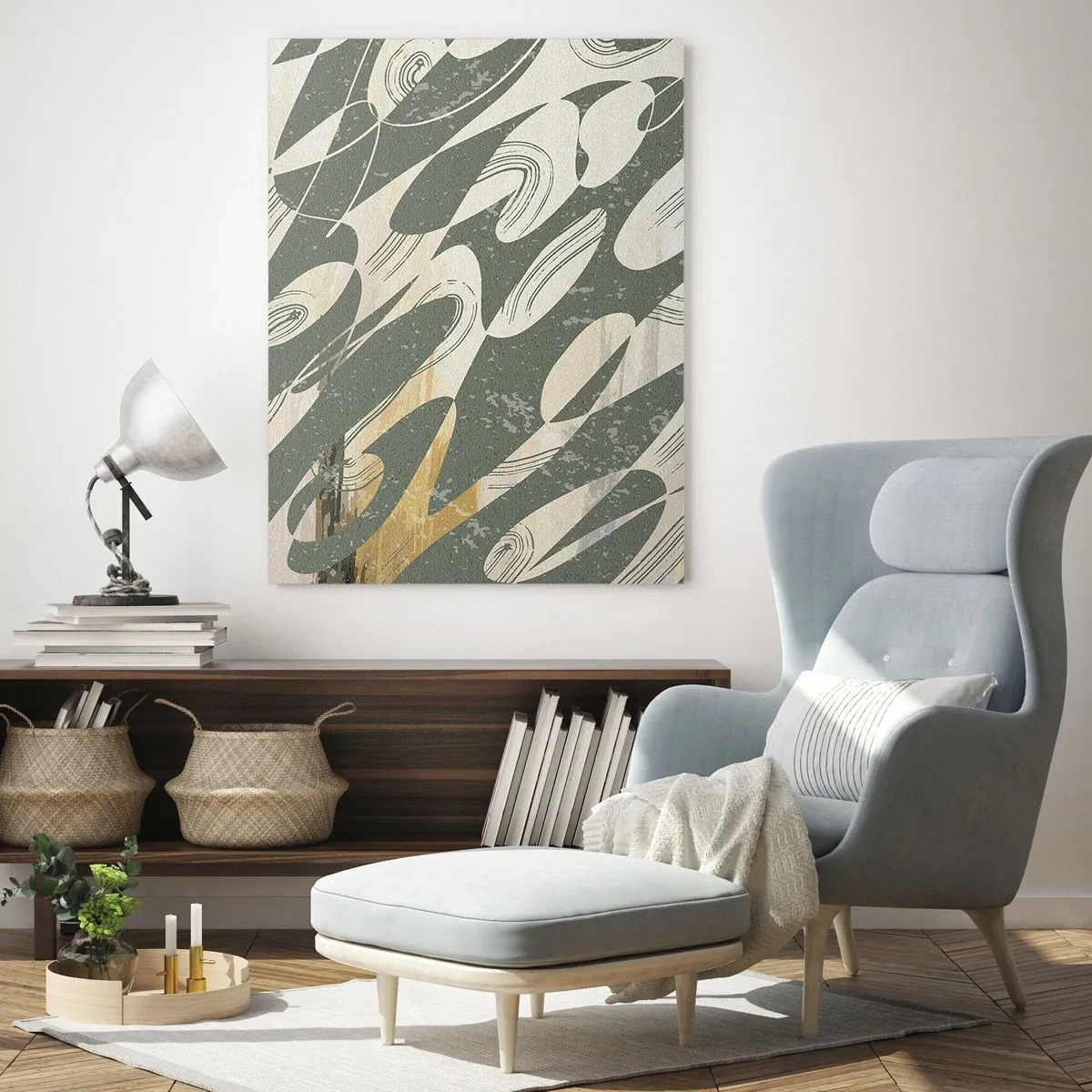 Glastavla - Bild på glas - Rytmisk abstraktion - 80x120 cm