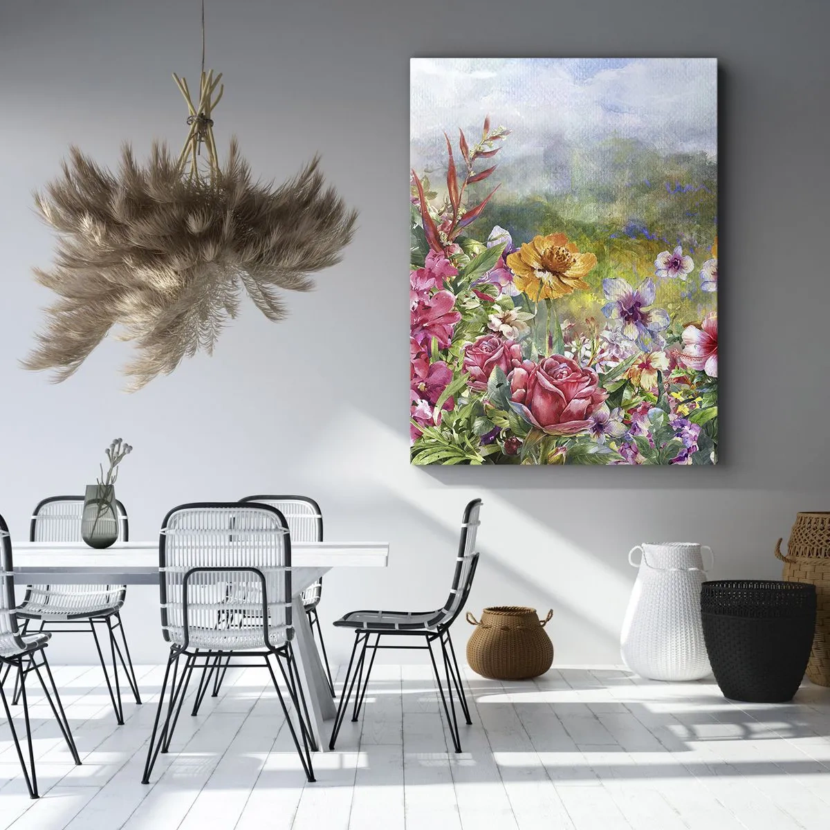 Canvastavla - Bild på duk - En trädgård som blivit galen - 45x80 cm