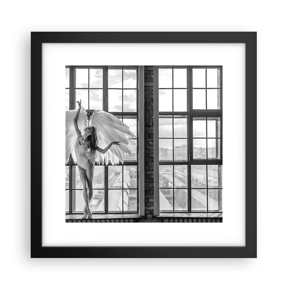 Affisch i svart ram - Änglarnas stad? - 30x30 cm