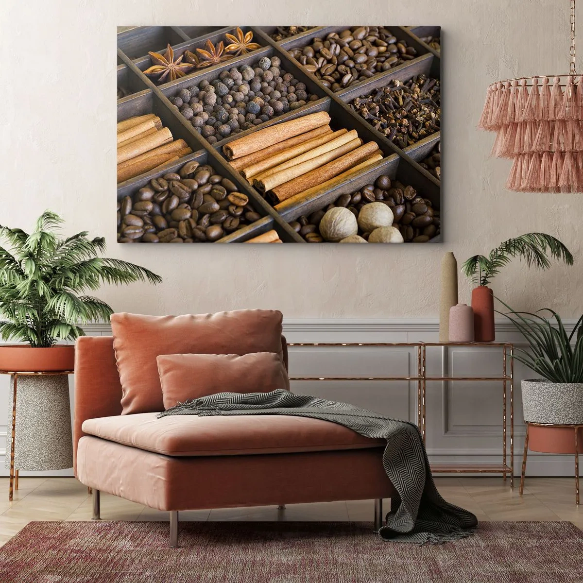 Canvastavla - Bild på duk - Aromskattekista - 120x80 cm
