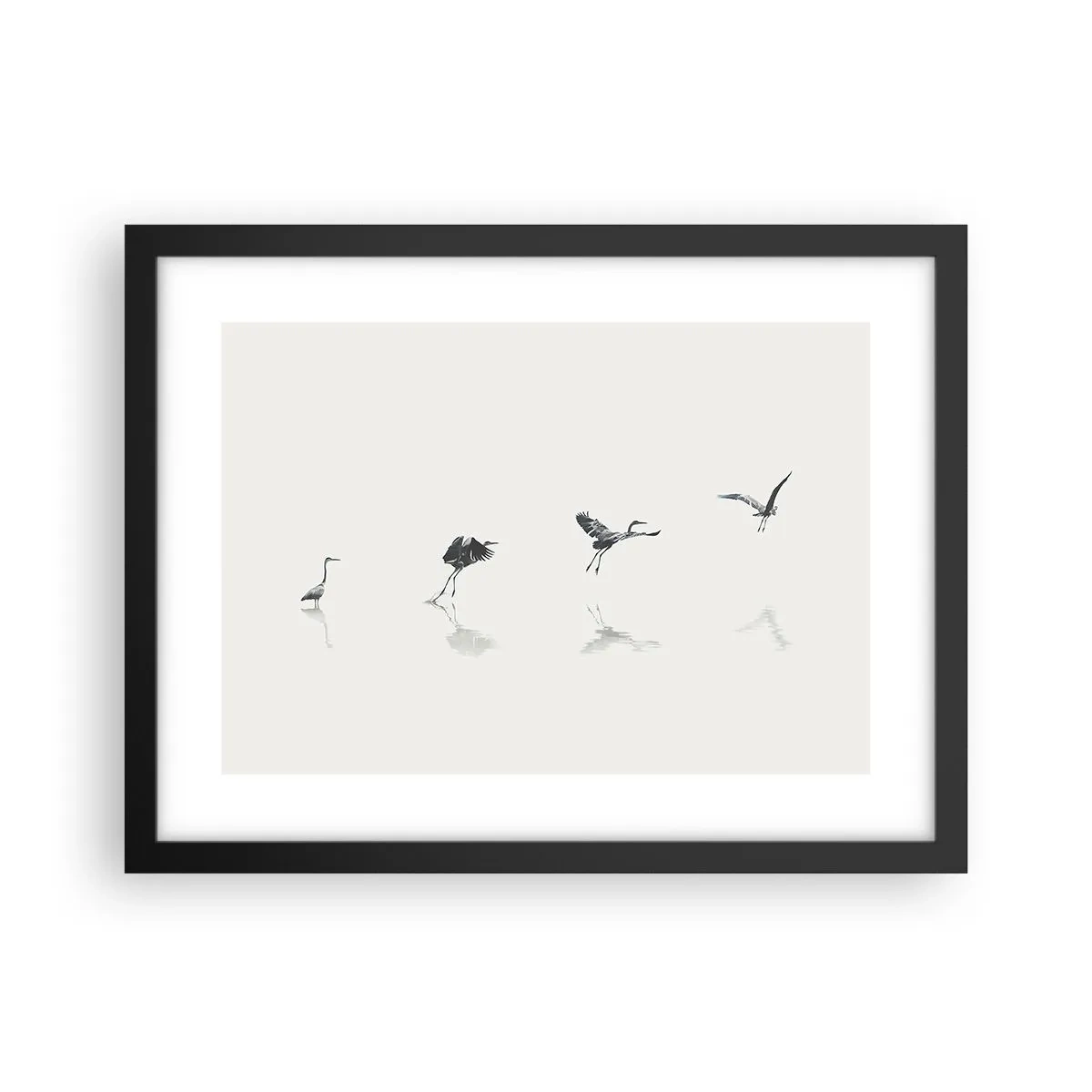 Affisch i svart ram - Fyra enkla steg - 40x30 cm