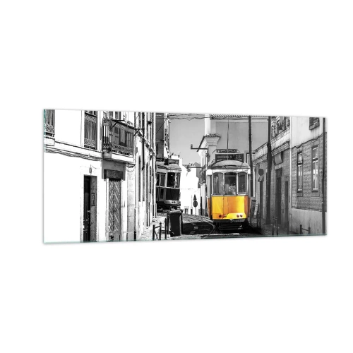 Glastavla - Bild på glas - Lissabons anda - 100x40 cm