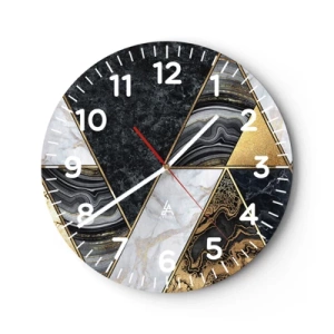 Väggklocka - Klocka på glas - Sten vid sten - 30x30 cm