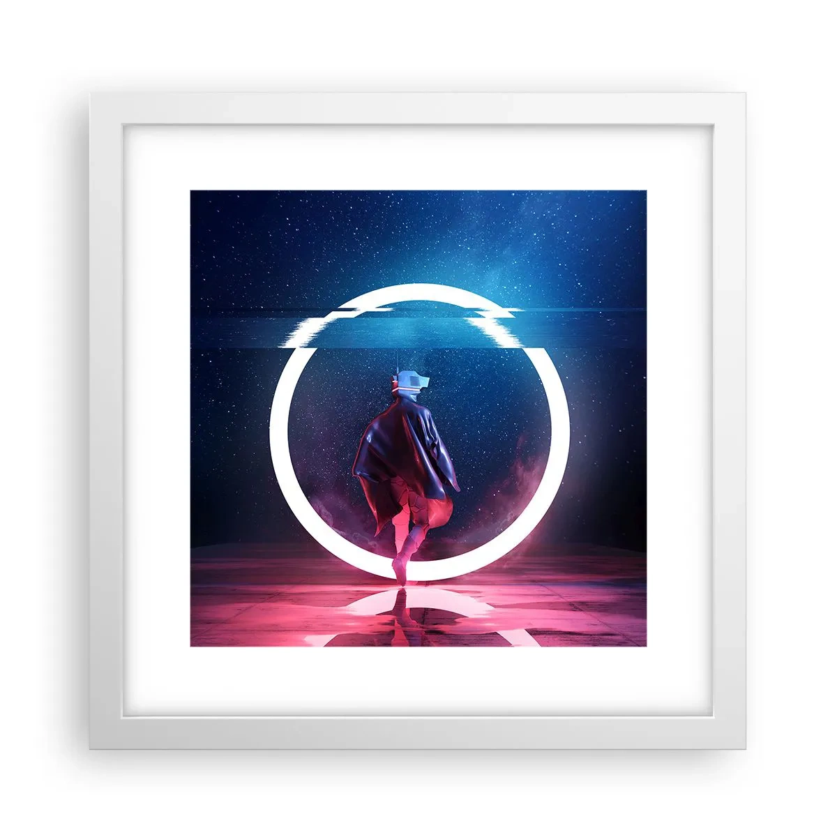 Affisch i vit ram - Mellan världar - 30x30 cm