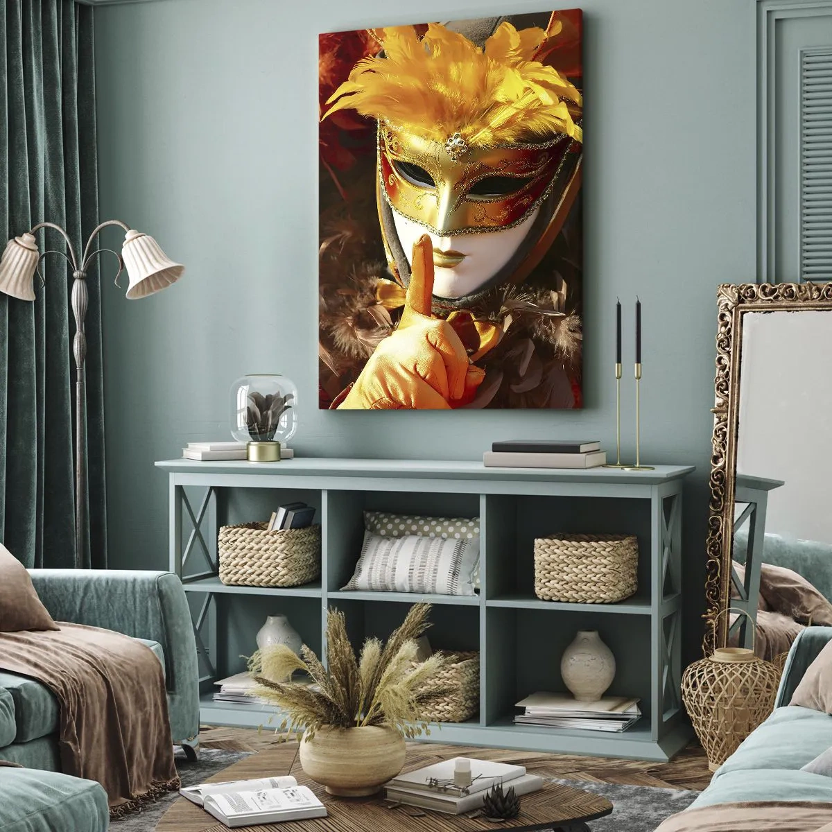 Canvastavla - Bild på duk - Hemligheten är en del av spelet - 45x80 cm