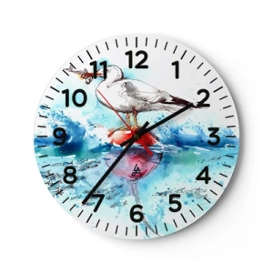Väggklocka - Klocka på glas - Framgångsrik fångst - 40x40 cm