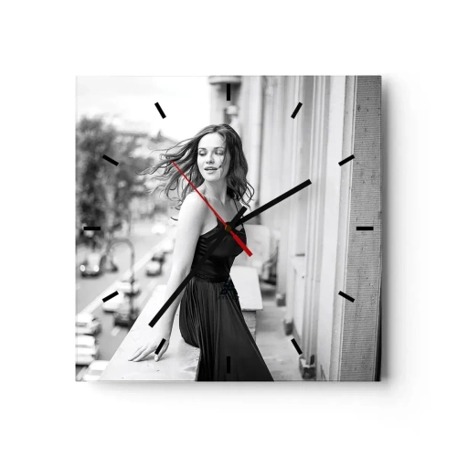 Väggklocka - Klocka på glas - Säkert en Parisbo - 30x30 cm