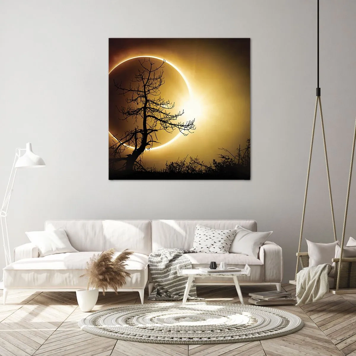 Canvastavla - Bild på duk - Total förmörkelse - 60x60 cm