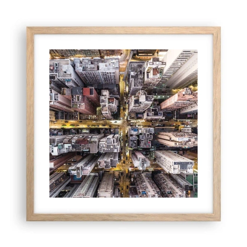 Affisch i ram av ljusek - Hälsningar från Hongkong - 40x40 cm