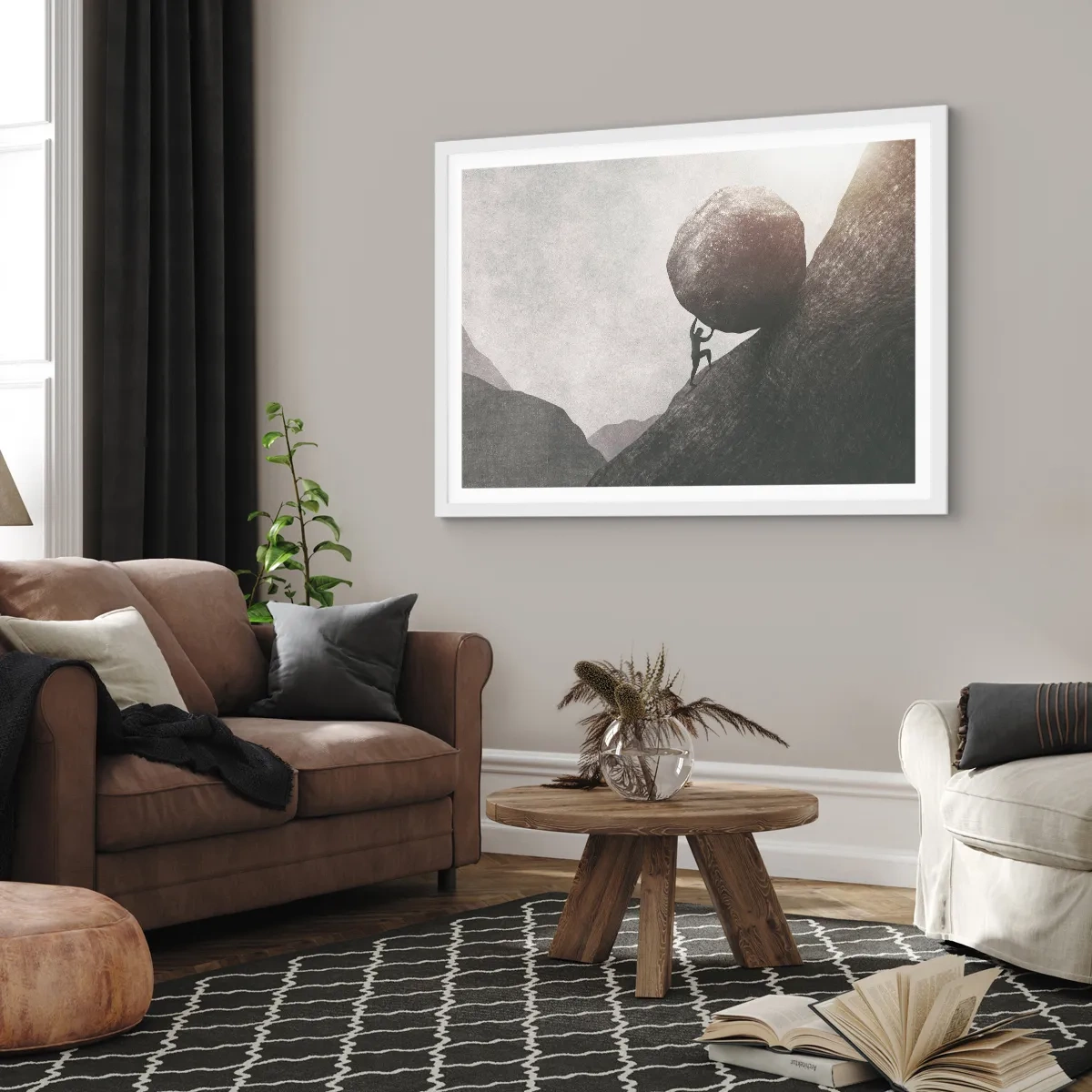 Affisch i vit ram - Jag tror i strid mot hoppet - 100x70 cm