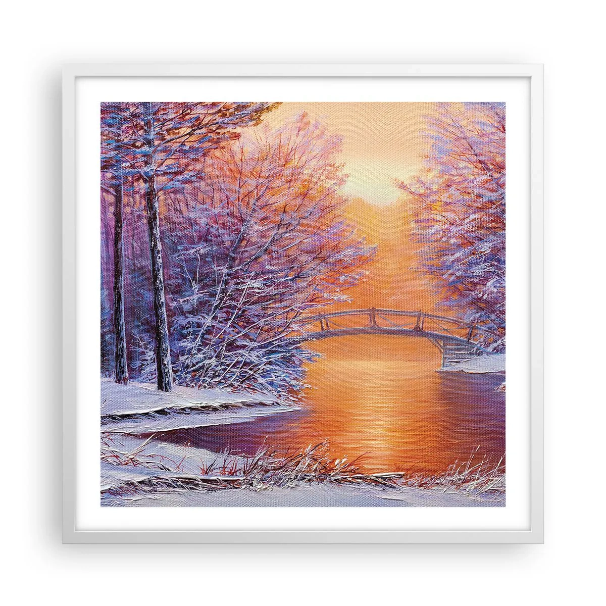 Affisch i vit ram - Låt oss mötas här - 60x60 cm