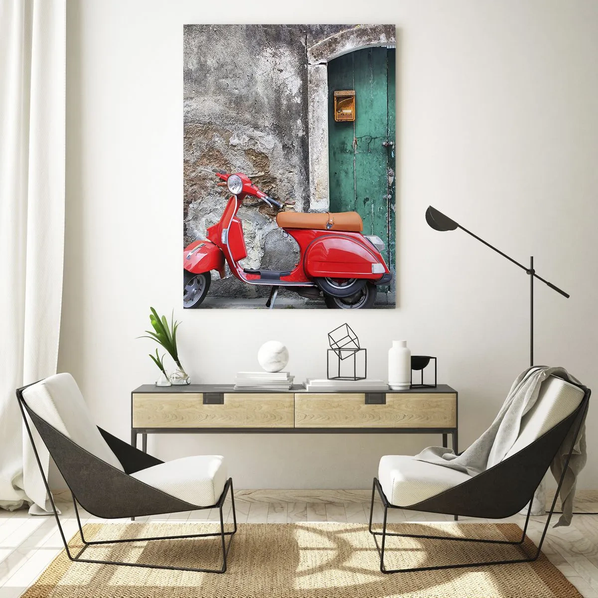 Glastavla - Bild på glas - Italiensk semester - 50x70 cm