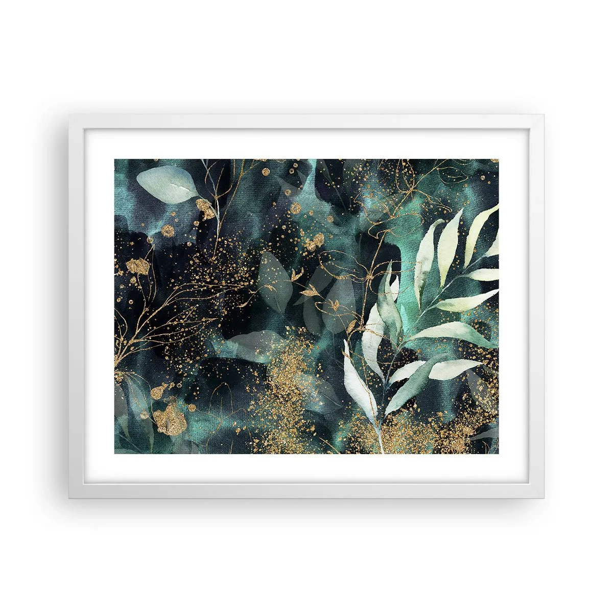 Affisch i vit ram - Förtrollad trädgård - 50x40 cm