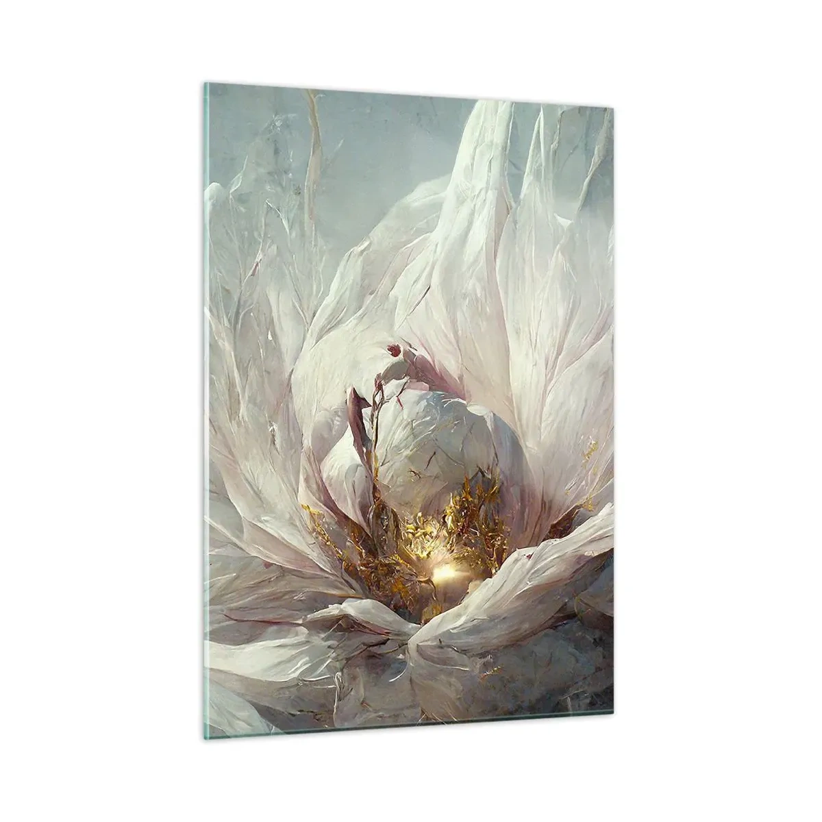 Glastavla - Bild på glas - Blommar en gång på hundra år - 50x70 cm