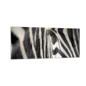 Glastavla - Bild på glas - Randig porträtt - 100x40 cm