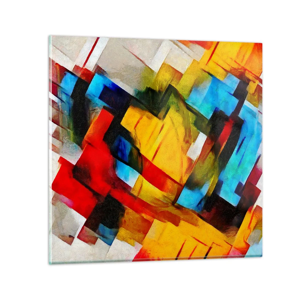 Glastavla - Bild på glas - Färgmix - 50x50 cm