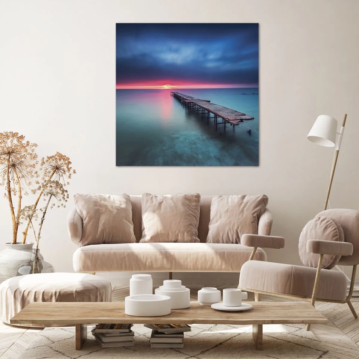 Canvastavla - Bild på duk - Mellan himlen och jorden - 60x60 cm