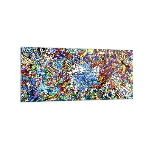 Glastavla - Bild på glas - Glasmålning - droppar - 120x50 cm