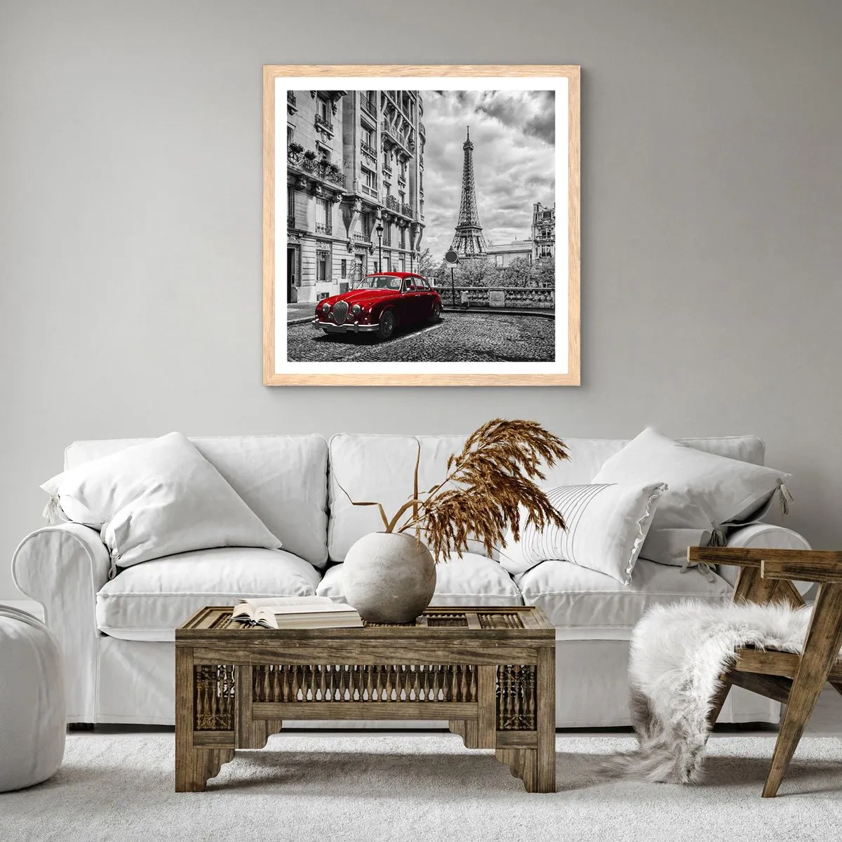 Affisch i ram av ljusek - Rovdjuret i staden - 50x50 cm