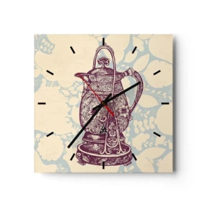 Väggklocka - Klocka på glas - Skönhet av det vardagliga livet - 40x40 cm