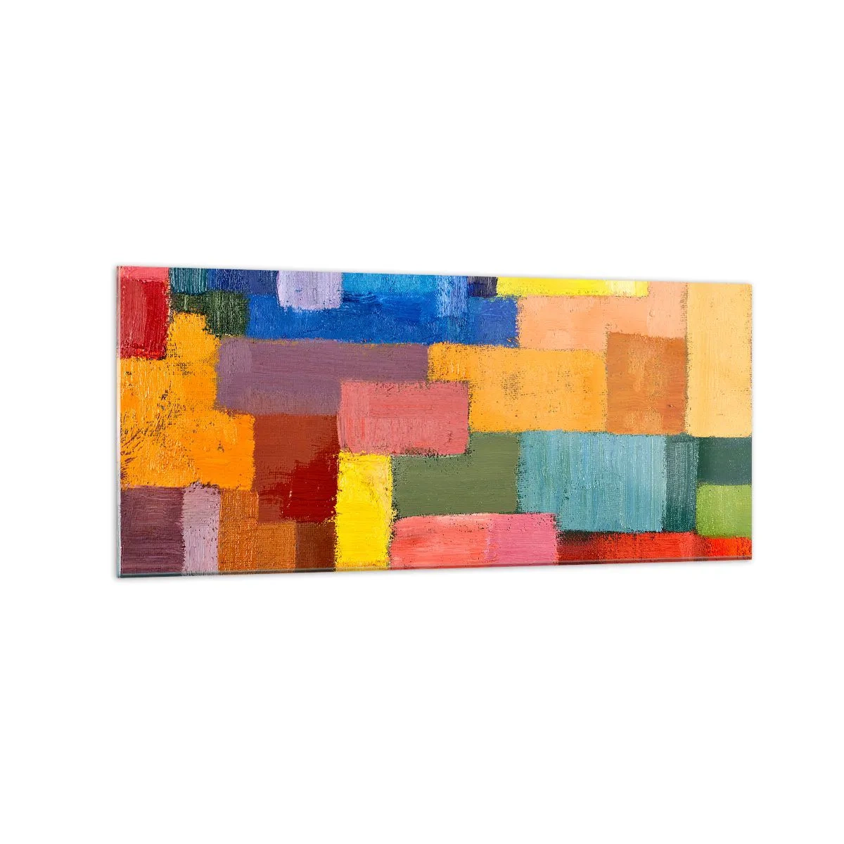 Glastavla - Bild på glas - Alla olika, alla färgglada - 120x50 cm