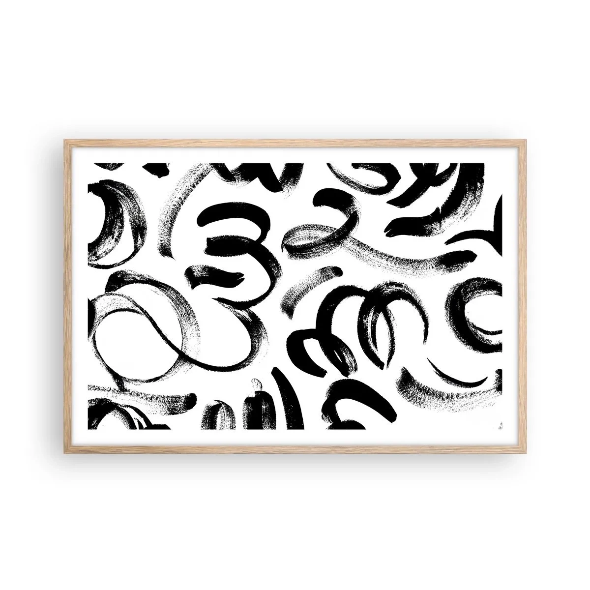 Affisch i ram av ljusek - Svart på vitt - 91x61 cm