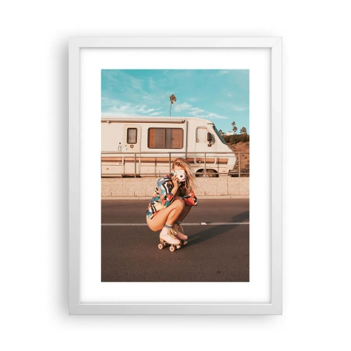 Affisch i vit ram - Ett leende, tack! - 30x40 cm