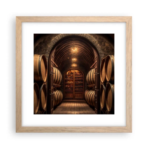 Affisch i ram av ljusek - Stämningsfull källare - 30x30 cm