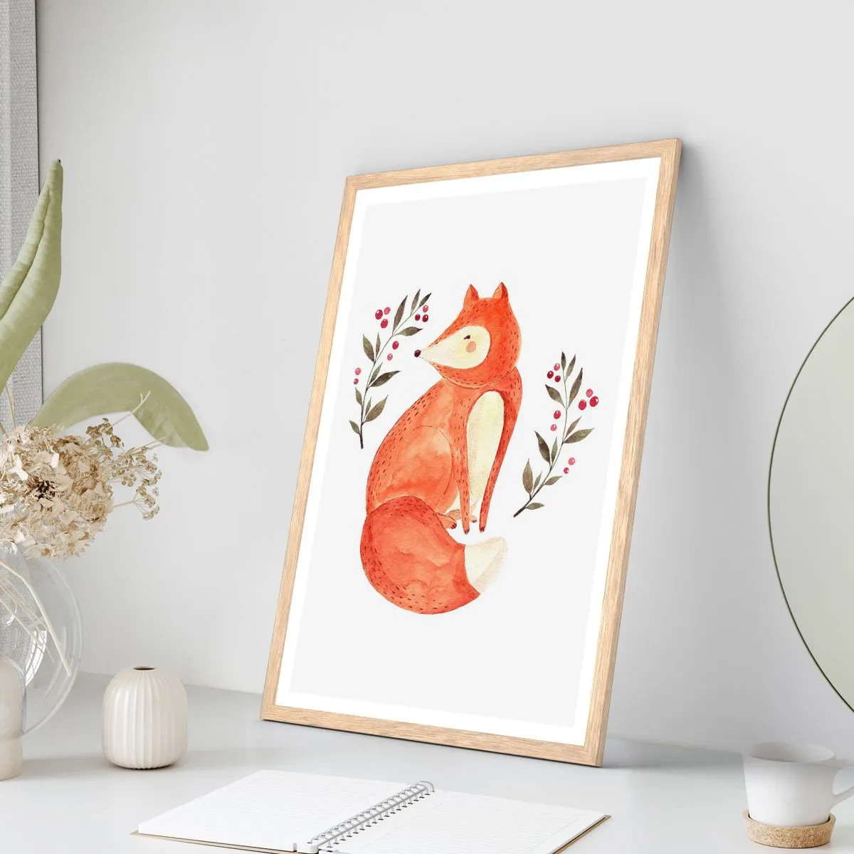 Affisch i ram av ljusek - Liten rödhårig - 40x50 cm