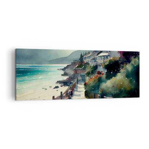 Canvastavla - Bild på duk - Medelhavsstad - 140x50 cm