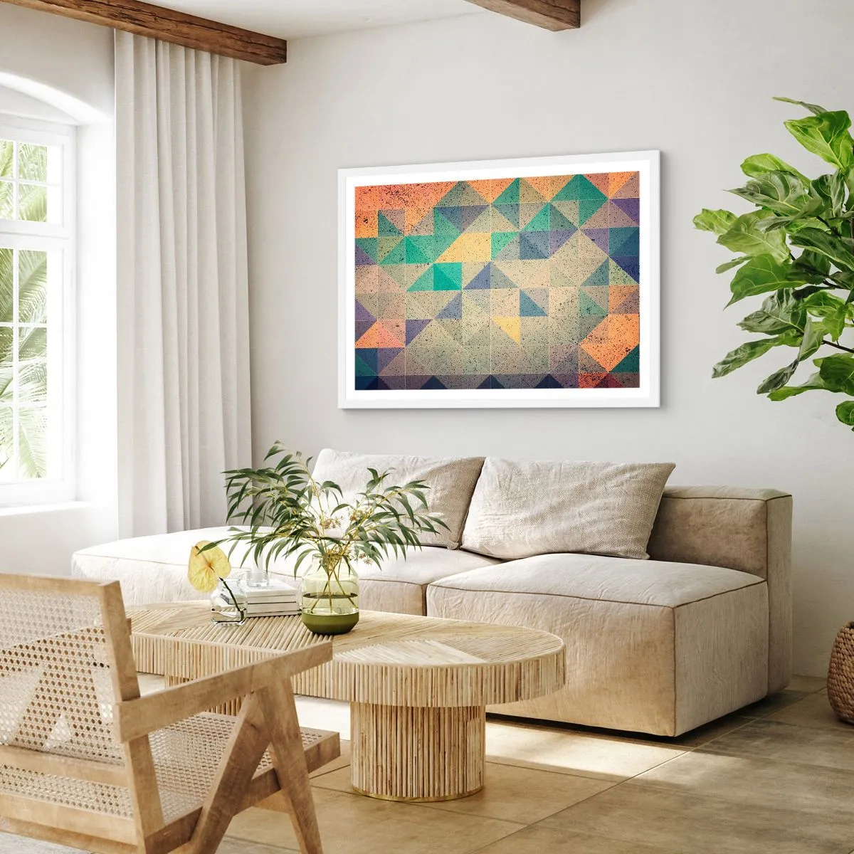 Affisch i vit ram - Trianglarnas republik - 100x70 cm