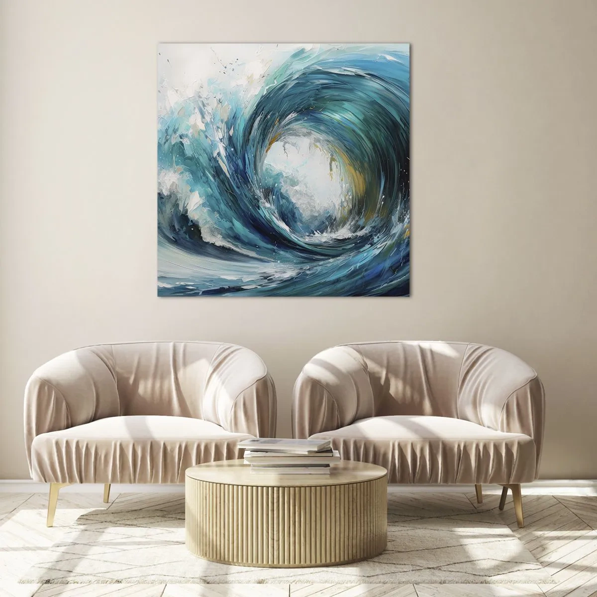 Glastavla - Bild på glas - Havsportal - 50x50 cm