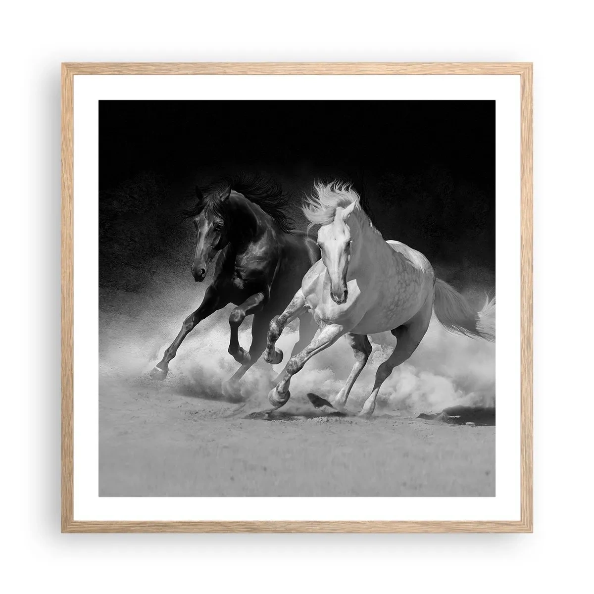 Affisch i ram av ljusek - Frihetens galopp - 60x60 cm