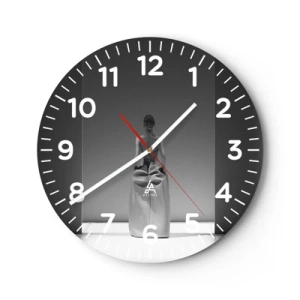 Väggklocka - Klocka på glas - Raffinerad enkelhet - 40x40 cm