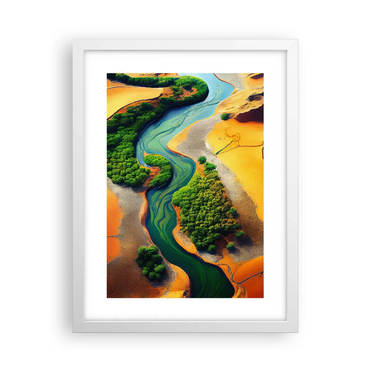Affisch i vit ram - Livgivande flod - 30x40 cm