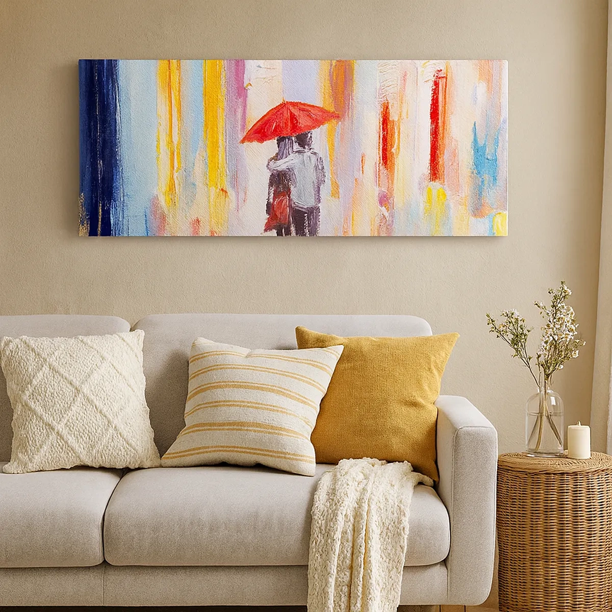 Canvastavla - Bild på duk - Må det fortsätta regna - 30x30 cm