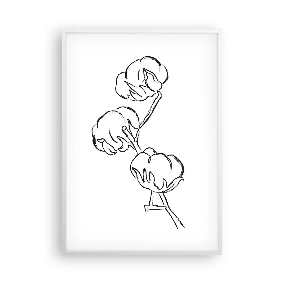 Affisch i vit ram - Bomullsdun - 70x100 cm