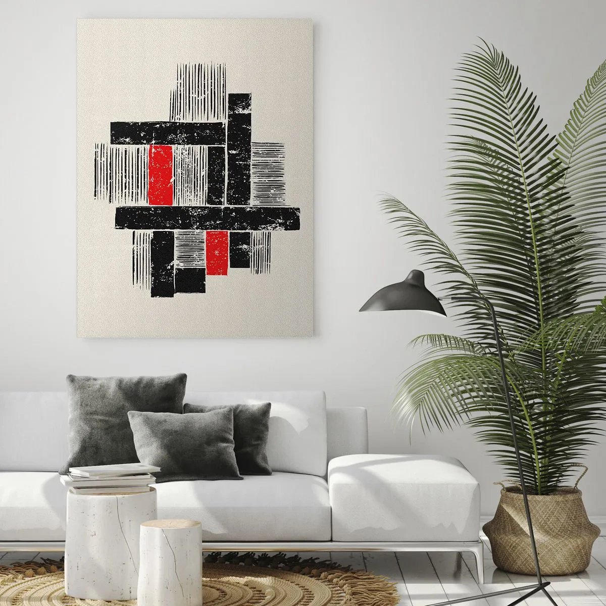 Glastavla - Bild på glas - Rött och svart - 50x70 cm