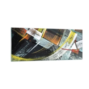 Glastavla - Bild på glas - Rörelsens energi - 100x40 cm