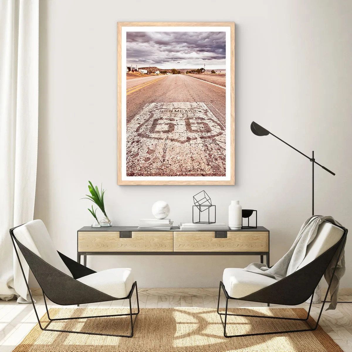 Affisch i ram av ljusek - Mother Road - amerikanska legenden - 61x91 cm