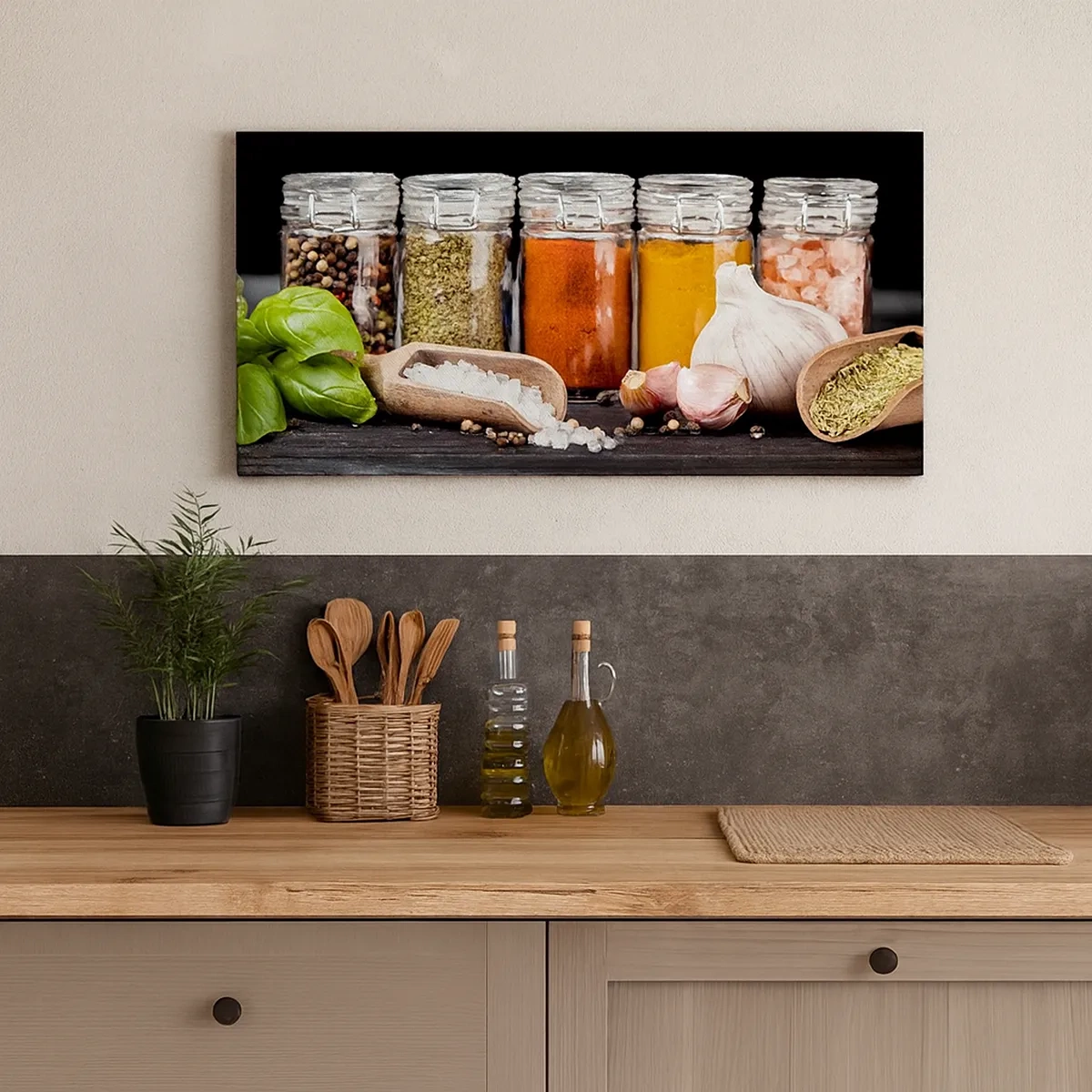 Canvastavla - Bild på duk - Så att livet har smak - 30x30 cm