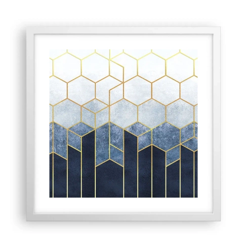Affisch i vit ram - Komposition i synkoprytm - 40x40 cm