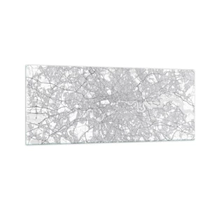 Glastavla - Bild på glas - Karta över London-labyrinten - 100x40 cm
