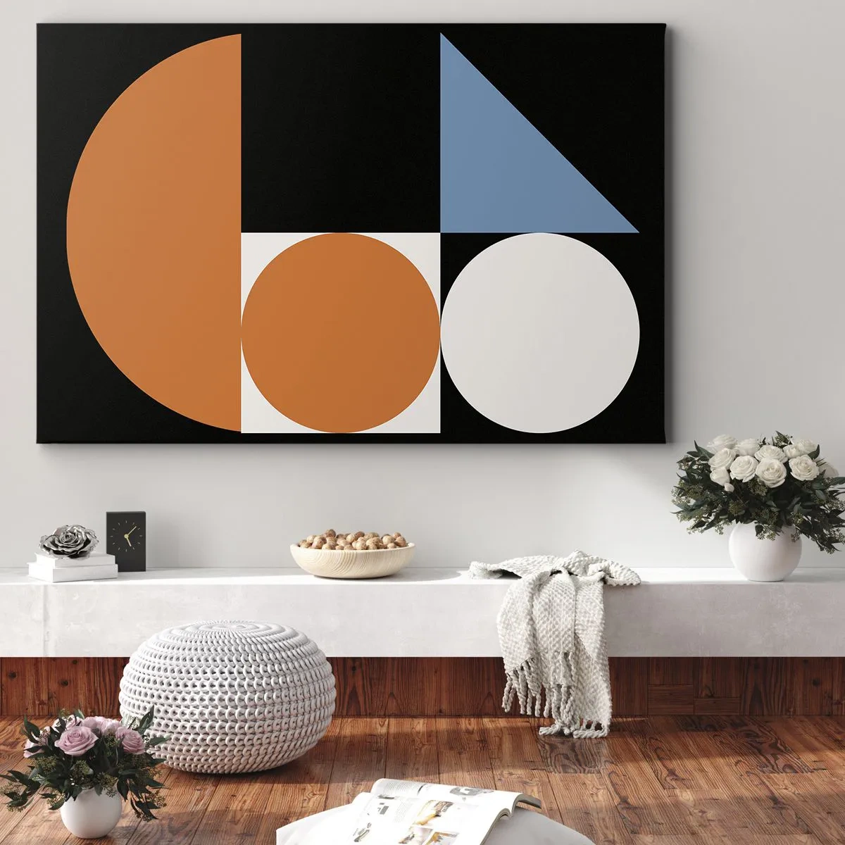 Canvastavla - Bild på duk - Geometriska figurer - 100x70 cm