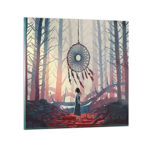 Glastavla - Bild på glas - Hemlighetsfull ritual av lyckan - 30x30 cm