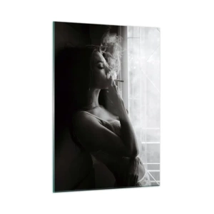 Glastavla - Bild på glas - Ett sensuellt ögonblick - 50x70 cm