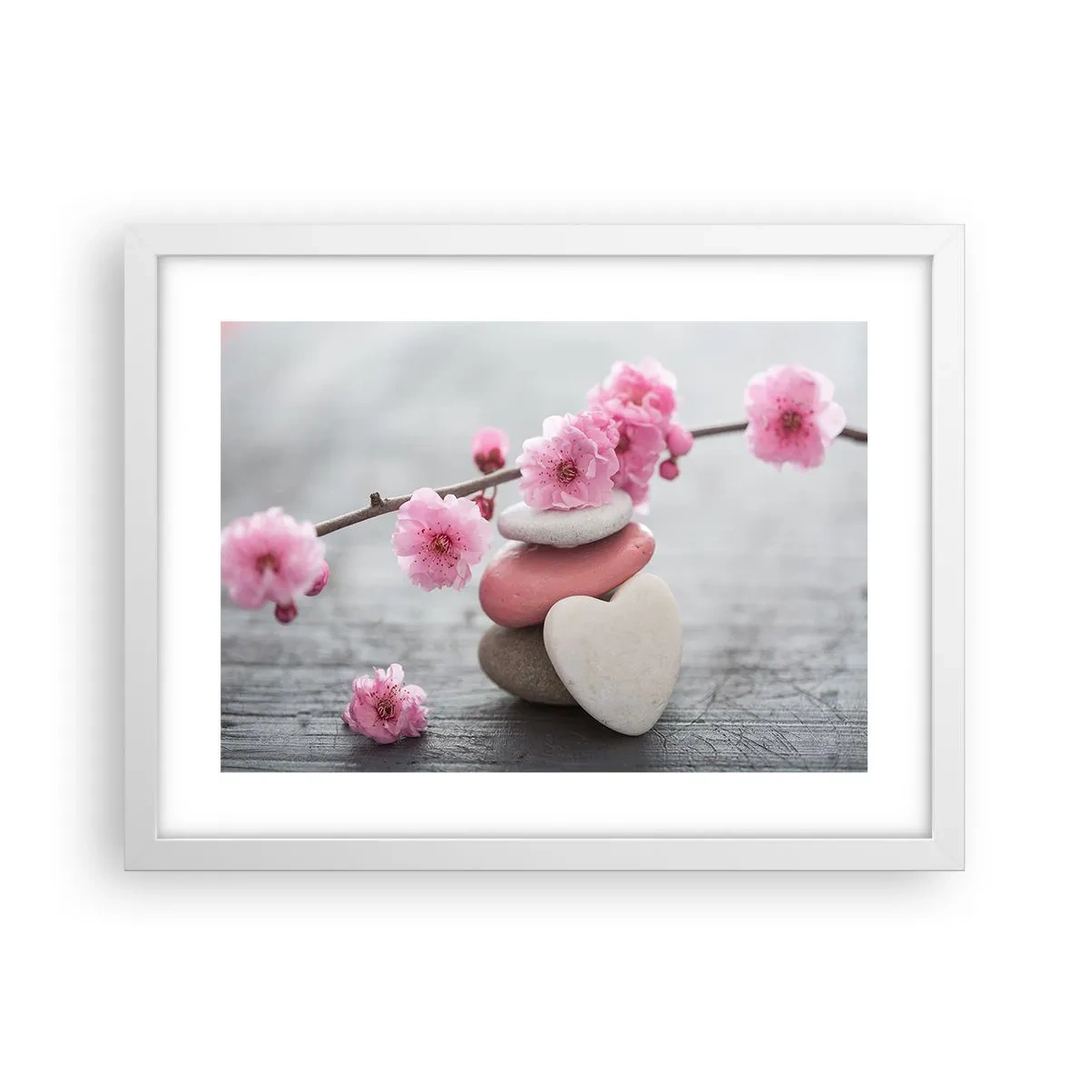 Affisch i vit ram - Salighet med körsbärsblomma - 40x30 cm