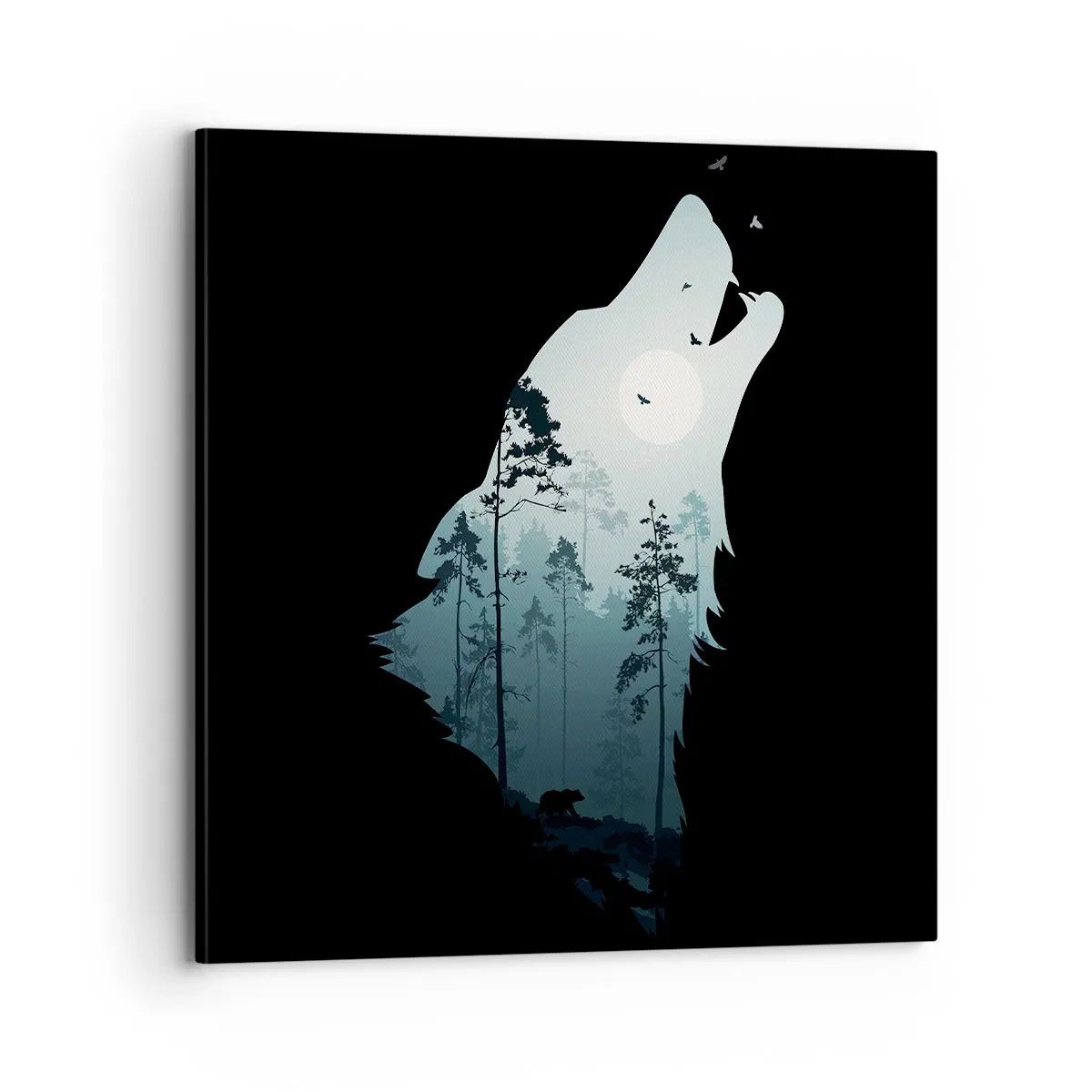 Canvastavla - Bild på duk - Skogsnattens röst - 70x70 cm